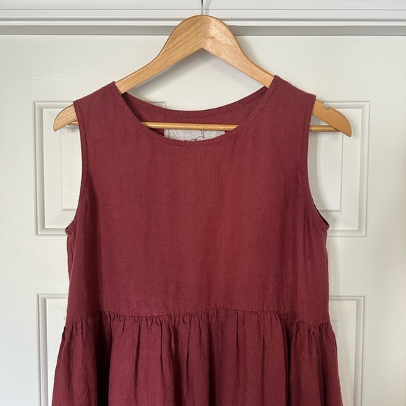Not Perfect Linen - Marsala Sleeveless Dress - S - Picture 2 of 4